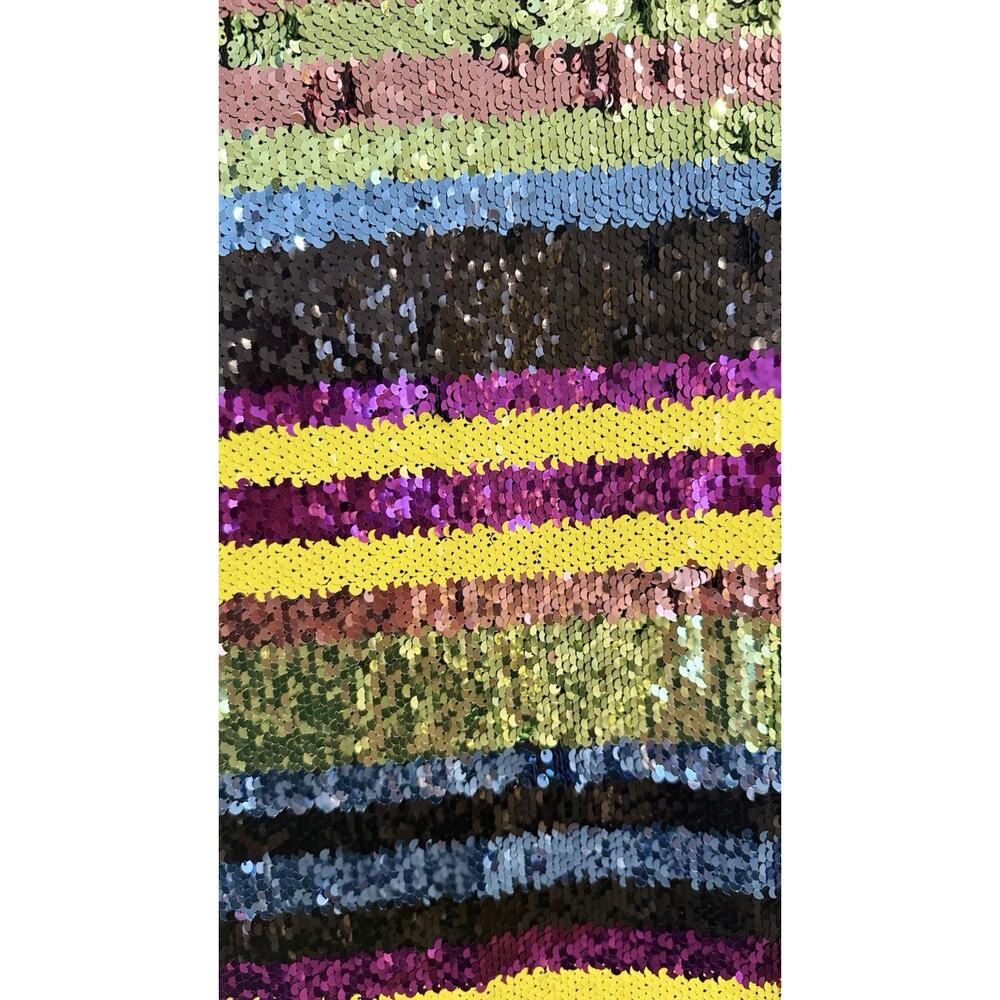 NWT Club London Neon Striped Sequins High Neck Long Sleeved Dress Size US 2 2454 - Picture 4 of 8